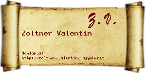 Zoltner Valentin névjegykártya